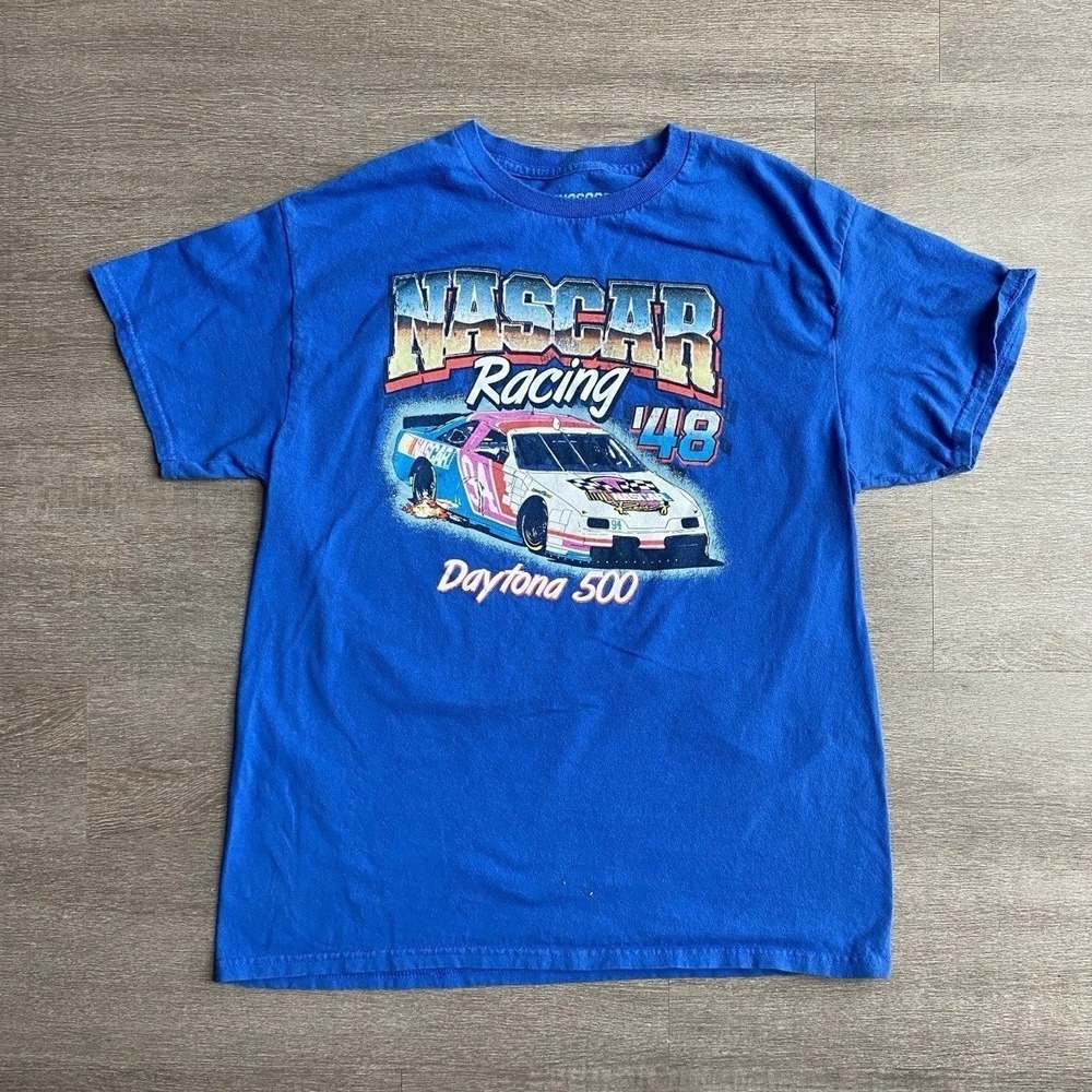 NASCAR Racing Royal Blue Women's Daytona 500 Print Graphic T-shirt‎ Size M 1344